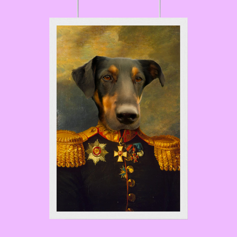 The Army Captain Pet - Custom Pet Portrait